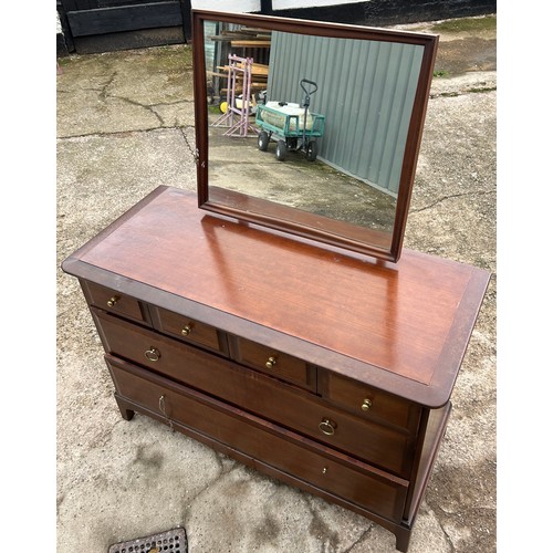 424 - Stagg 6 drawer dressing table, 2 handles missing, approximate overall measurements: Height 50 inches... 