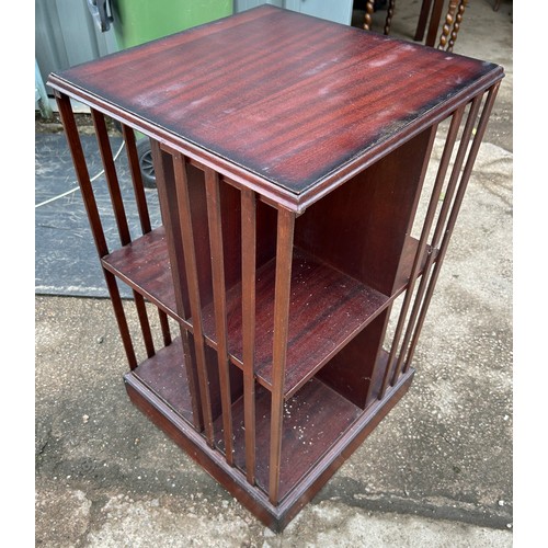 381 - Mahogany library bookcase, overall measurements:  Height 32 inhces, 19 inches Square