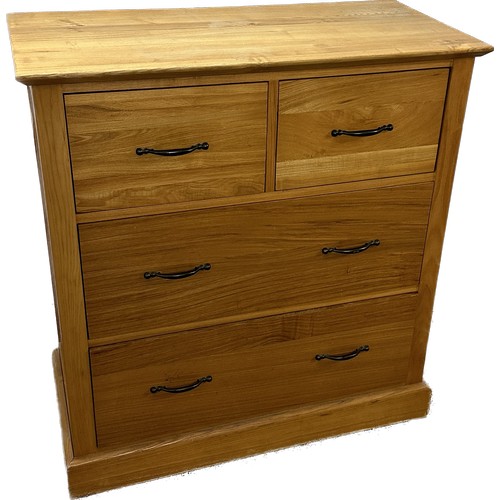 402 - Two over two oak chest measures approx 38 inches tall by 36 wide and 17 deep