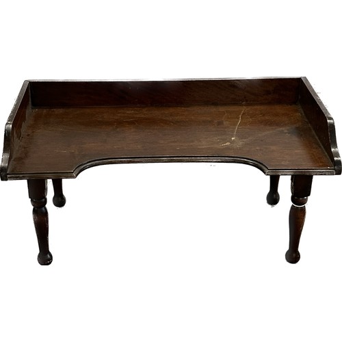 431 - Antique mahogany bed tray with folding legs