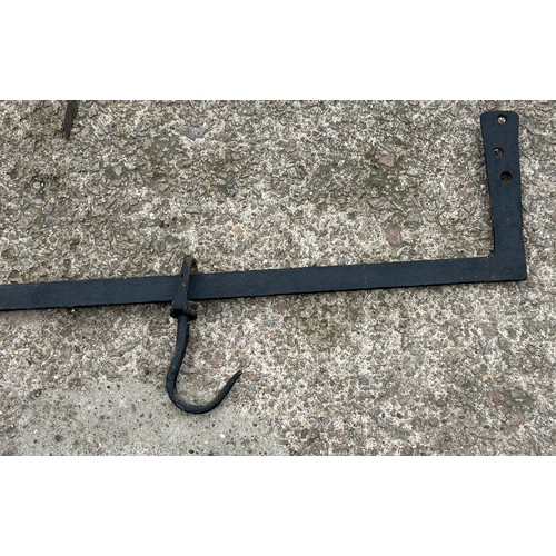 99F - Blacksmiths forged game rail, length measurements approximately 57 inches