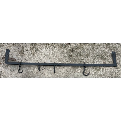 99F - Blacksmiths forged game rail, length measurements approximately 57 inches