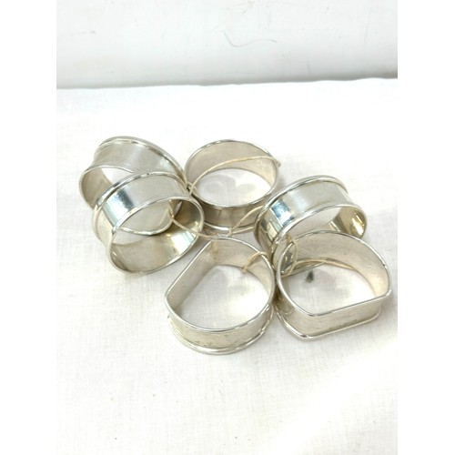 533 - 6 Hallmarked silver napkin rings