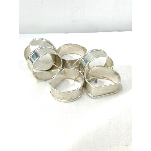 533 - 6 Hallmarked silver napkin rings