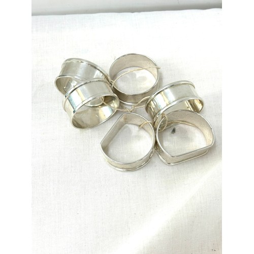 533 - 6 Hallmarked silver napkin rings