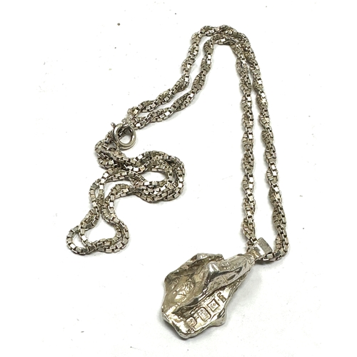 259 - Vintage silver ingot pendant necklace weight 32g