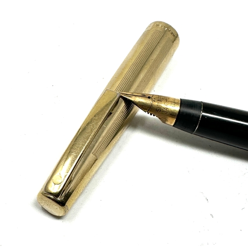 470 - Gold plated 14ct gold nib sheaffer fountain pen