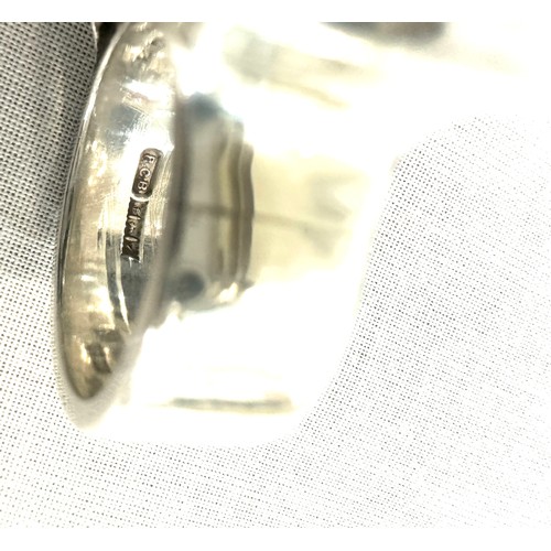 494 - Silver agate ring, ring size T, agate measures approximately 42 x 32mm, weight 32g