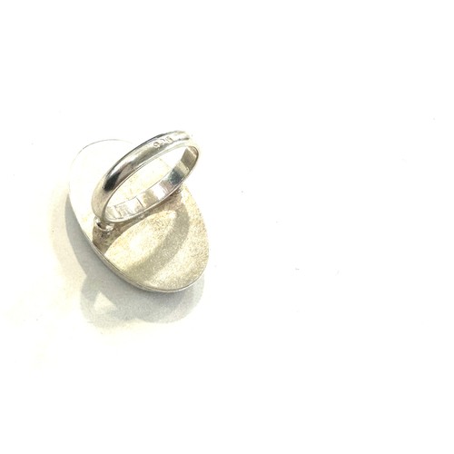 504 - Silver agate ring, ring size M, overall weight 9,5g