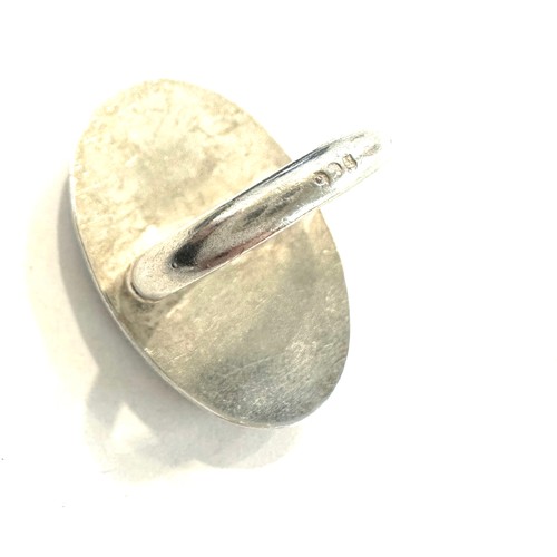 504 - Silver agate ring, ring size M, overall weight 9,5g