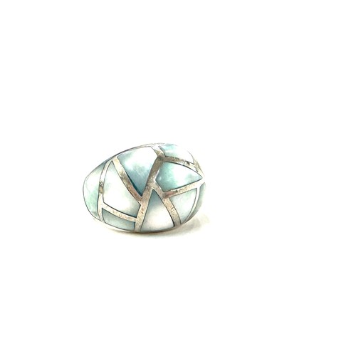 506 - Silver ring, ring size R, overall weight 13.4g