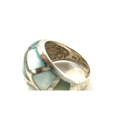 506 - Silver ring, ring size R, overall weight 13.4g