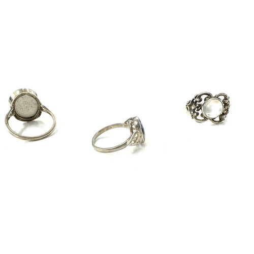 498 - 3 Silver rings, Size's P,O and J, total weight 9.8g