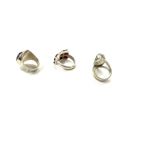 502 - 3 Silver rings, sizes M, M, Q, total overall weight 24.1g