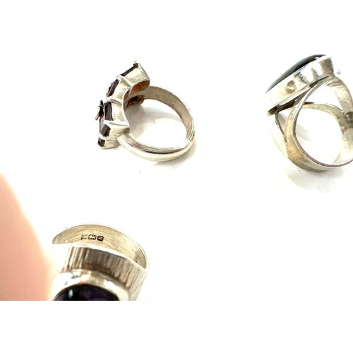 502 - 3 Silver rings, sizes M, M, Q, total overall weight 24.1g