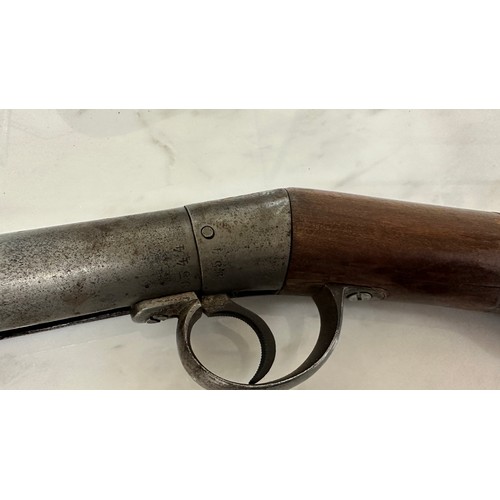 142 - Lincoln Jefferies .22 Air rifle numbered 9554 with gunslip, GWO circa 1908