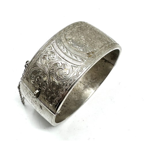 266 - Vintage silver cuff bracelet chester silver hallmarks weight 46g