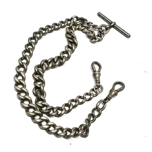 14 - Antique silver double albert watch chain weight 57g