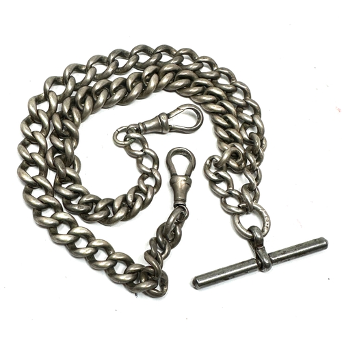 14 - Antique silver double albert watch chain weight 57g