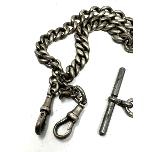 14 - Antique silver double albert watch chain weight 57g