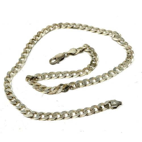 268 - Vintage silver curb link chain weight 44g measures approx 50cm long