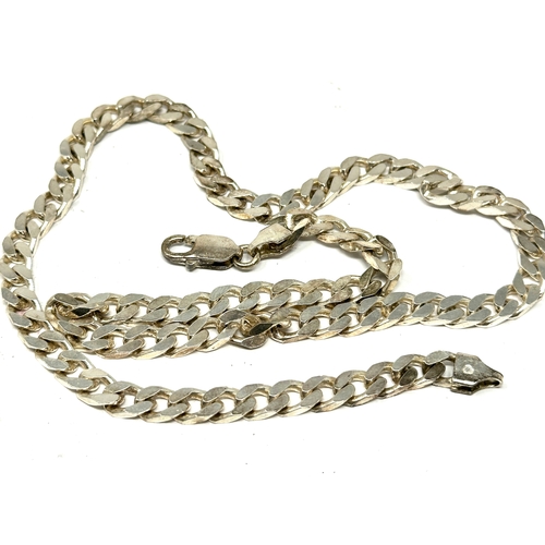 268 - Vintage silver curb link chain weight 44g measures approx 50cm long