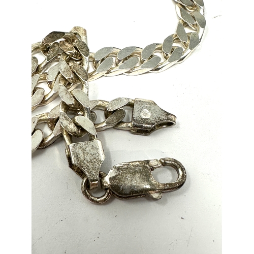 268 - Vintage silver curb link chain weight 44g measures approx 50cm long