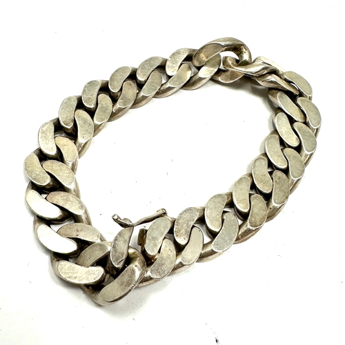 269 - Vintage chunky silver curb link bracelet weight 68g