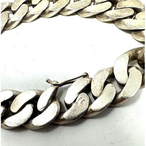 269 - Vintage chunky silver curb link bracelet weight 68g