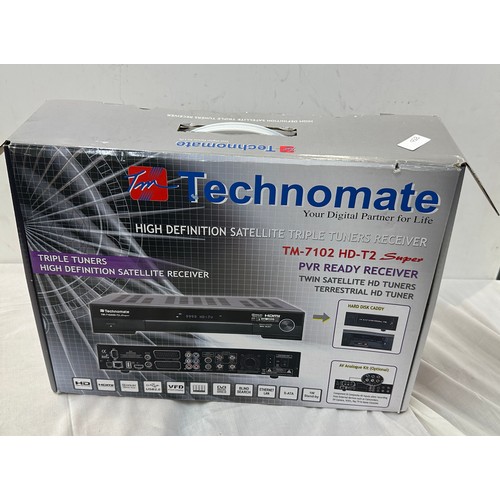 76 - Boxed Technomate satellite receiver tm-7102 hd-t2, untested