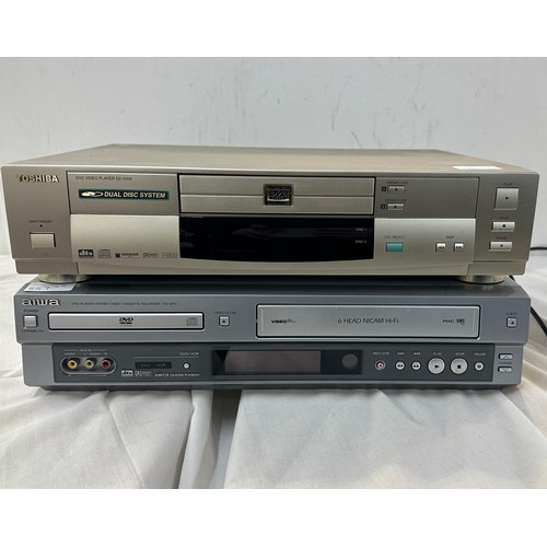 139 - aiwa cassette recorder hv-dh1, toshiba dvd video player sd-3109b, untested