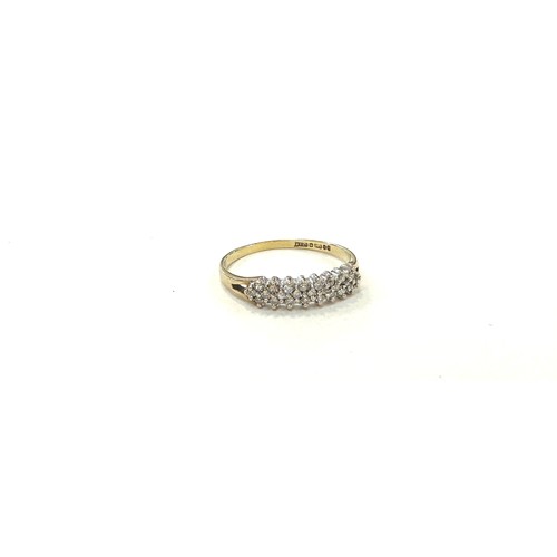 487 - 9ct gold diamond set ring total weight 1.3 grams ring size