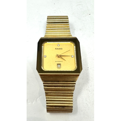 438 - Vintage gents gold tone Rado automatic tv dial wristwatch the watch is ticking