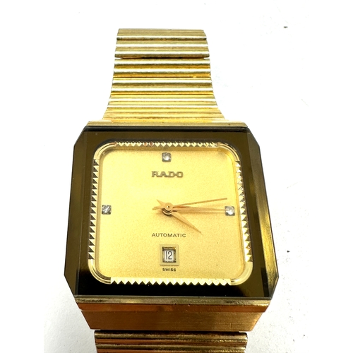 438 - Vintage gents gold tone Rado automatic tv dial wristwatch the watch is ticking