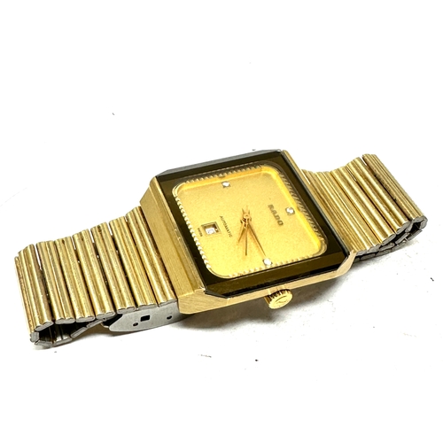 438 - Vintage gents gold tone Rado automatic tv dial wristwatch the watch is ticking