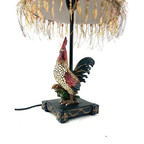 124 - Novelty cockrell table lamp, untested