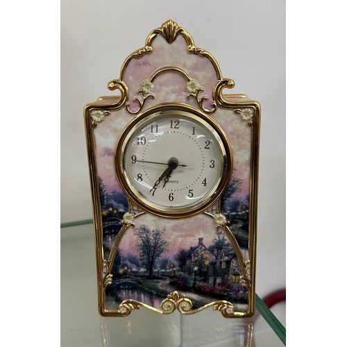 31 - Bradford exchange Ltd edition Porcelain Clock Lamp light Lane H23cm X W13cm