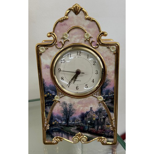 31 - Bradford exchange Ltd edition Porcelain Clock Lamp light Lane H23cm X W13cm