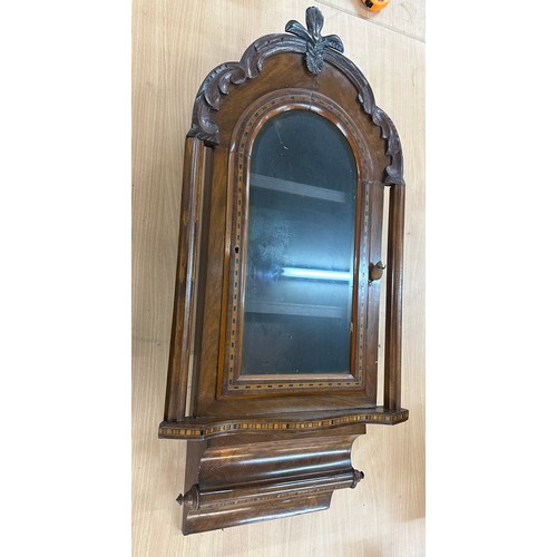 56 - Inlaid wall hanging cabinet measures approximately 36 inches tall 16 inches wide 16 inches tall