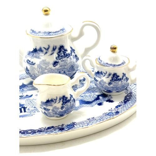 463 - Miniature blue and white Regal pottery tea set