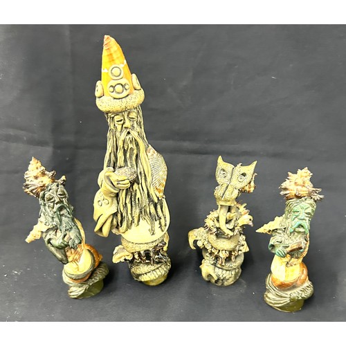 468 - Selection of studio pottery tree goblin figures