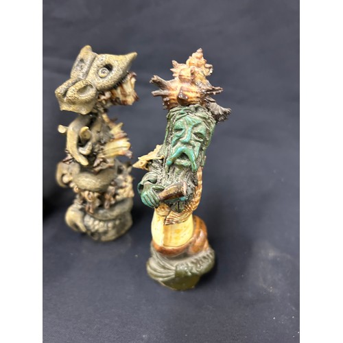 468 - Selection of studio pottery tree goblin figures