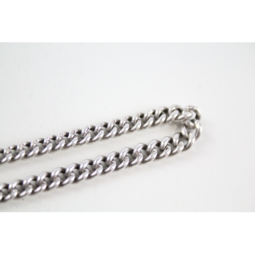 318 - Antique Sterling Silver Watch Chain inc. Graduated, Dog Clip 28g