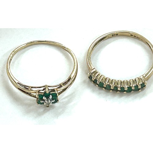 484 - 2 9ct gold stone set rings, a/f total weight 2.1 grams