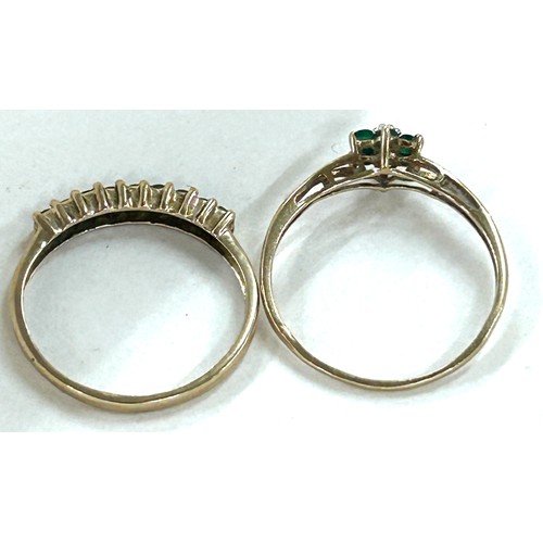 484 - 2 9ct gold stone set rings, a/f total weight 2.1 grams