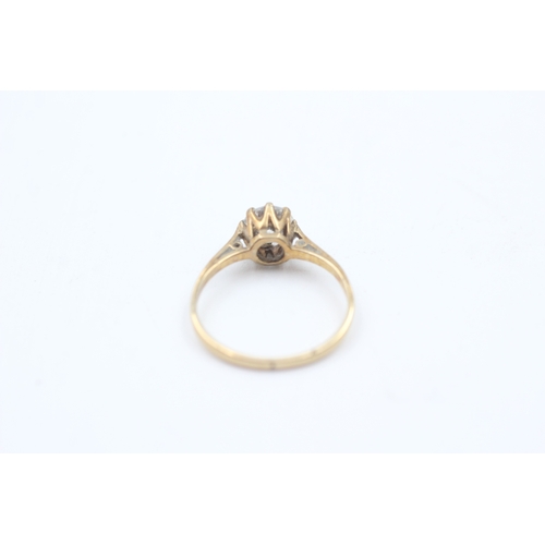 179 - 9ct gold round cut cubic zirconia solitaire dress ring (1.5g)