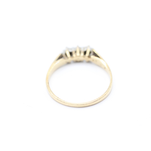 204 - 9ct gold diamond trilogy dress ring (1.6g)