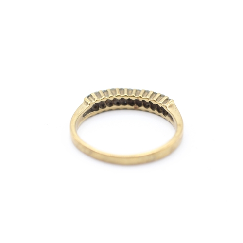 206 - 9ct gold diamond double row half eternity dress ring (2g)