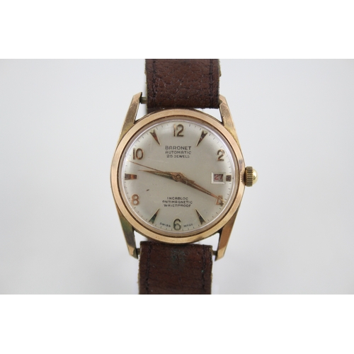 449 - Mens Baronet Gold Tone Watch Auto Working