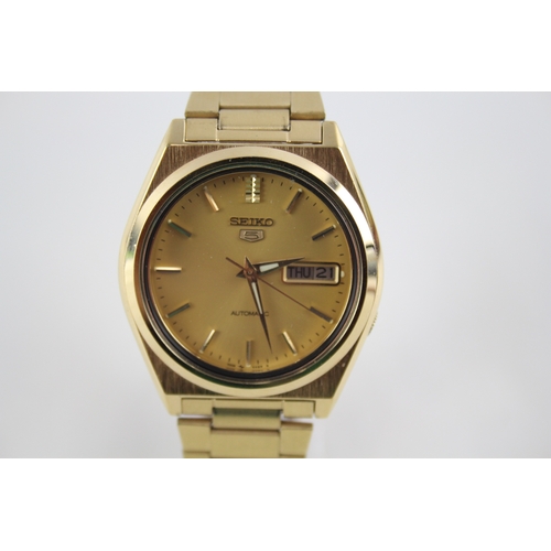 442 - Mens Seiko 5 Gold Tone Watch Auto 7009-876A Working